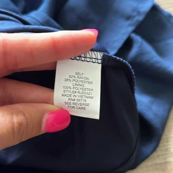 NY COLLECTION Sleeveless Textured Smocked Tiered Maxi Dress Navy size XL NWT - Picture 6 of 8